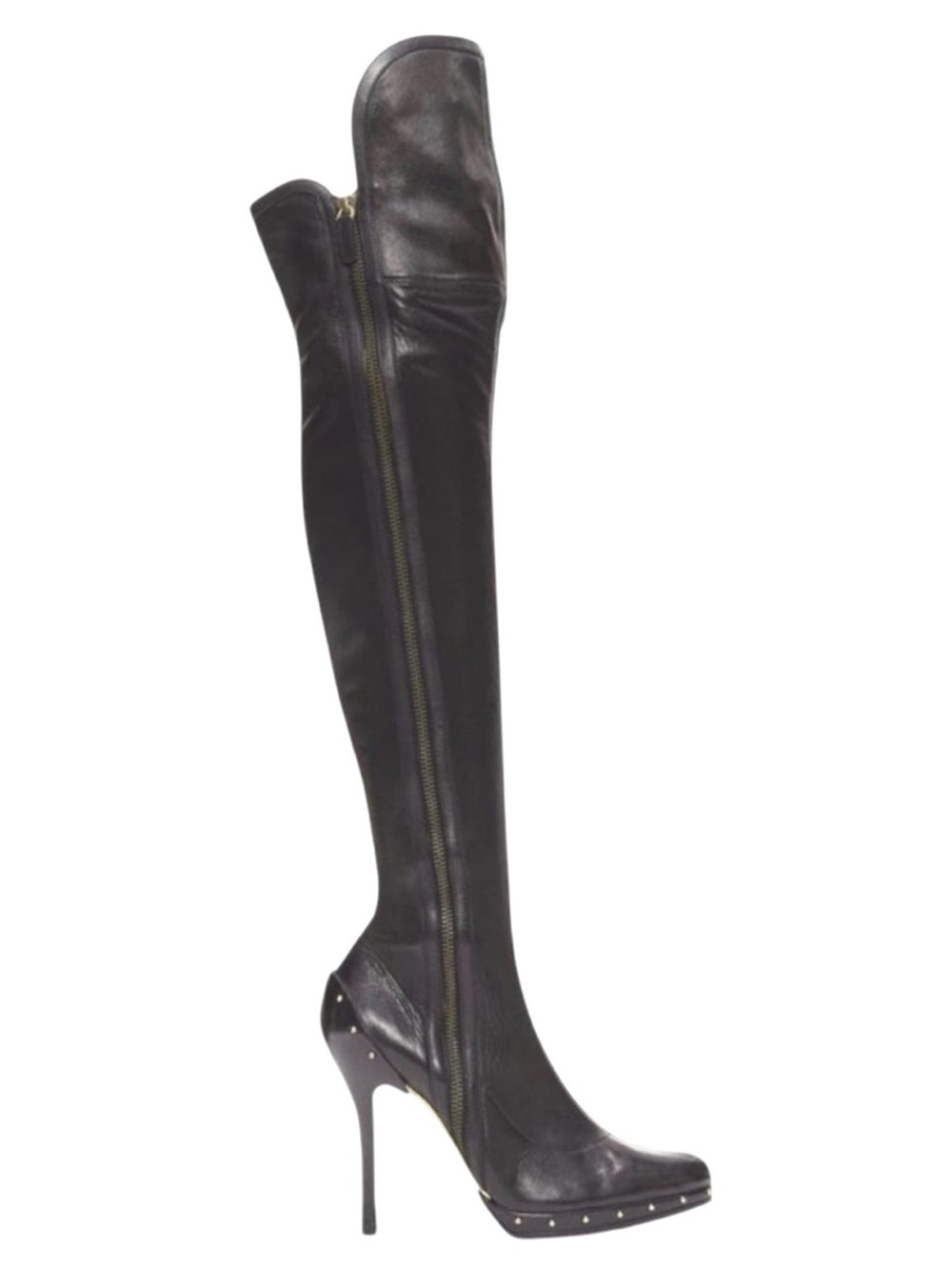 GUCCI TOM FORD FW2003 Runway Studded OTK Thigh High Boots 37.5